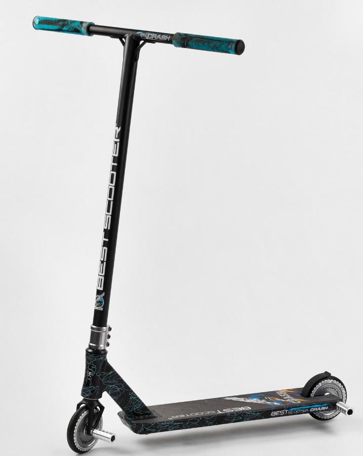 Самокат трюковый Best Scooter Crash Hic-система пеги/алюминиевый диск и дека колеса 110 мм PU Черный (37890)