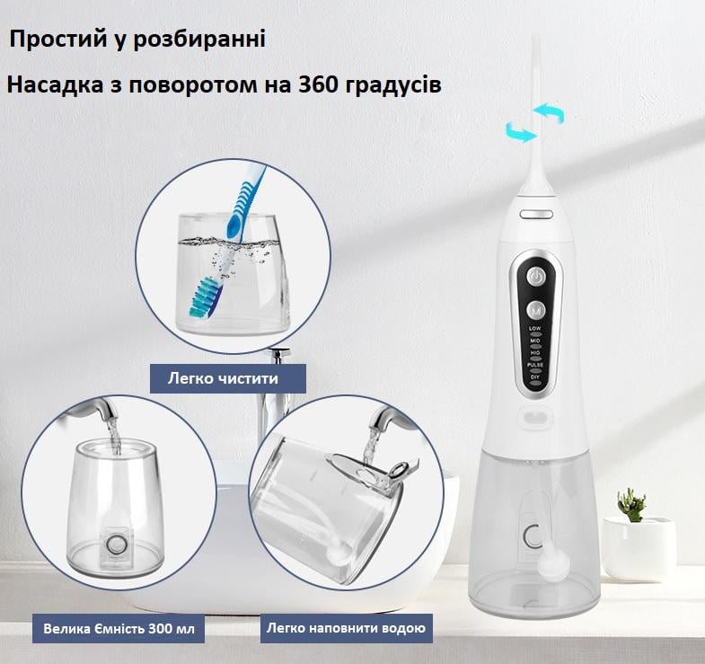 Ирригатор Portable Oral Irrigator 203 для чистки зубов и десен и 6 насадок Black (12015) - фото 8 Ирригатор Portable Oral Irrigator 203 для чистки зубов и десен и 6 насадок Black (12015) - фото 8