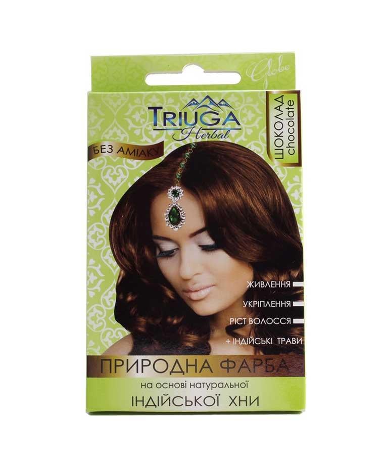 Фарба для волосся Triuga натуральна на основі хни 25 г Шоколадний