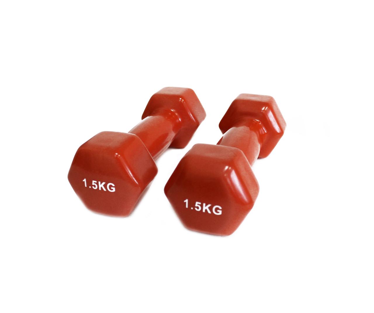 Гантель для фитнеса Generation Fitness с виниловым покрытием 1,5 кг Orange (FF51D3A-1.5kg) - фото 4