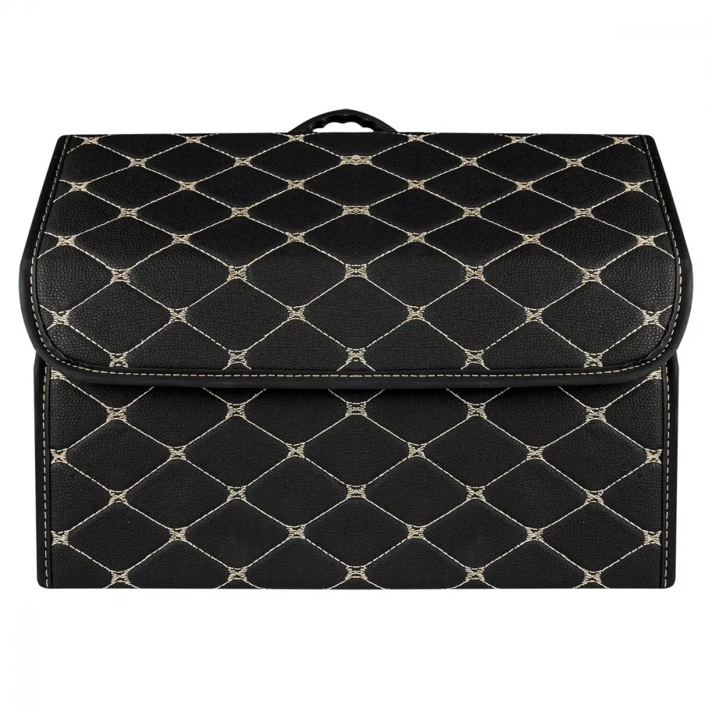 Органайзер в багажник автомобиля с золотой строчкой 40х30х30 см