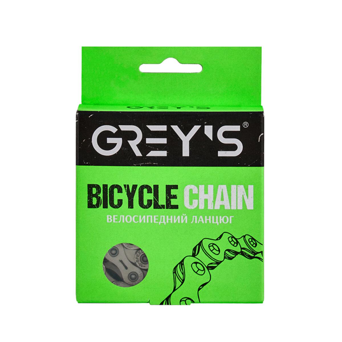 Цепь велосипедная GREY'S SLA-H10 10 скоростей для Shimano SRAM 116 звеньев с замком Silver (GR24410) - фото 2