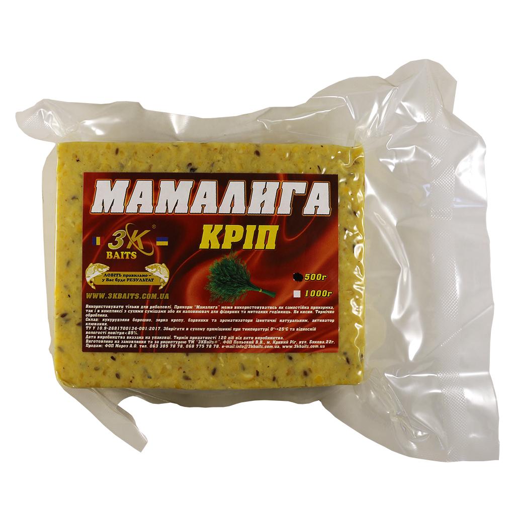 Прикорм 3KBaits Мамалыга 500 г Укроп (3KB1010)