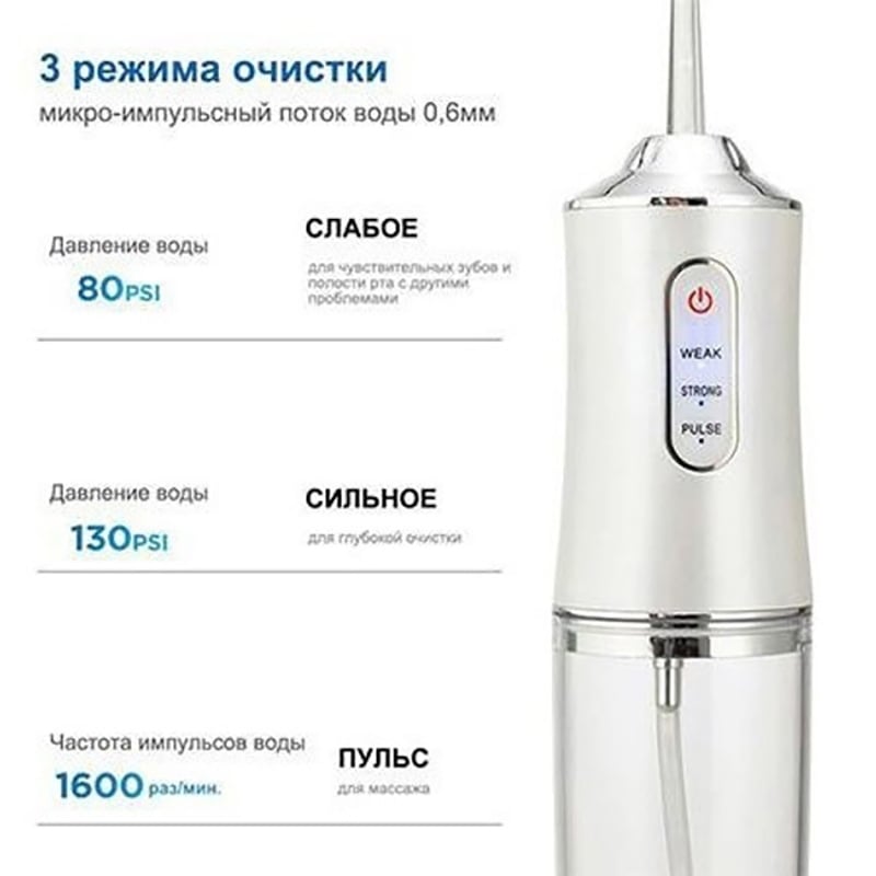 Іригатор Portable Oral Irrigator для зубів та порожнини рота White (tf6836) - фото 8