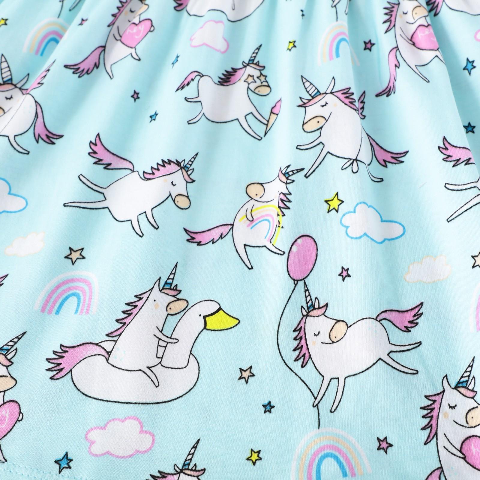 Платье детское с единорогом 98 см Мятный (23992149) - фото 5 Платье детское с единорогом 98 см Мятный (23992149) - фото 5