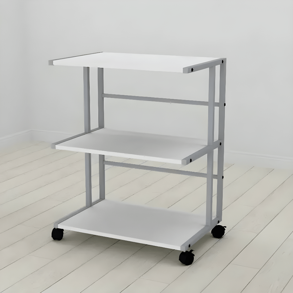 Этажерка на колесиках Ferrum-decor Камило металл/ДСП 16 мм 75x40x60 см Серый/Белый (FRD-102547)