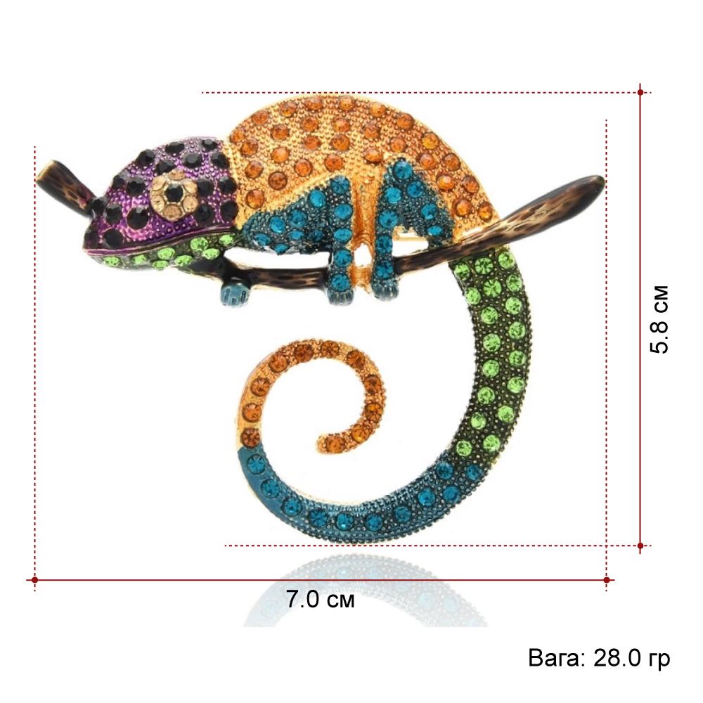 Брошка Хамелеон Донателло BRBF111998 Жовтий - фото 2