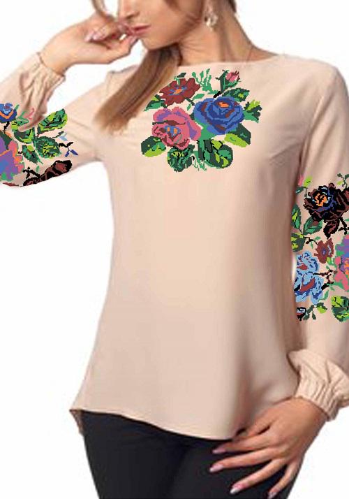 Заготовка для вишивки нитками або бісером сорочка СЖ-236 габардин Заготовка для вишивки нитками або бісером сорочка СЖ-236 габардин