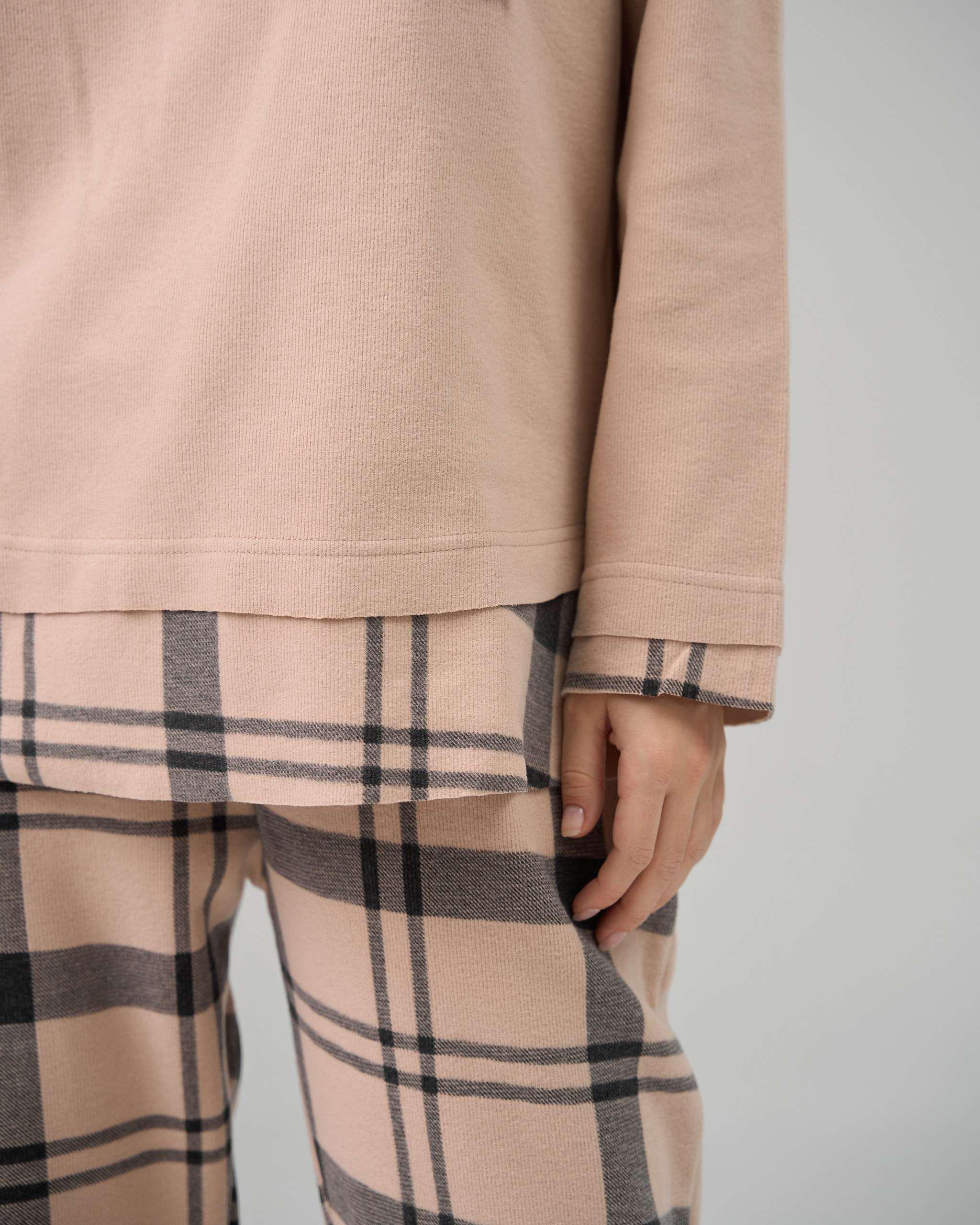 Костюм женский брюки и кофта с капюшоном в рубчик M Бежевый (88992) - фото 4 Костюм женский брюки и кофта с капюшоном в рубчик M Бежевый (88992) - фото 4