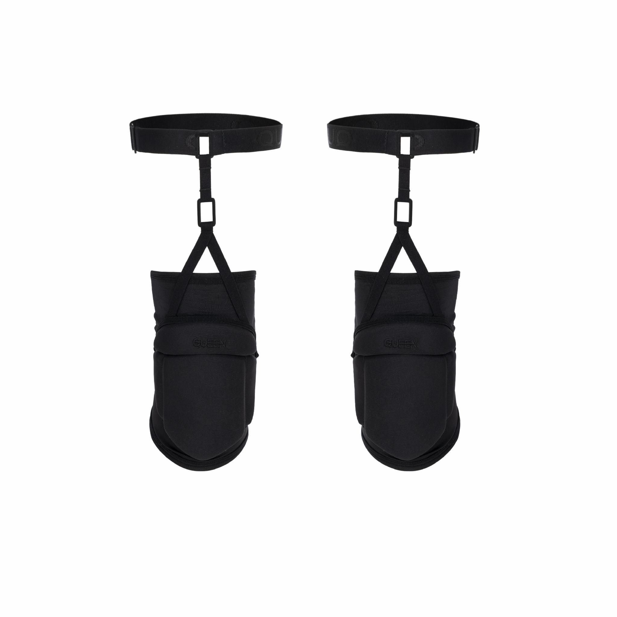 Наколінники для танців з гартерами пара S Чорний (QKP_BE_10768-3)