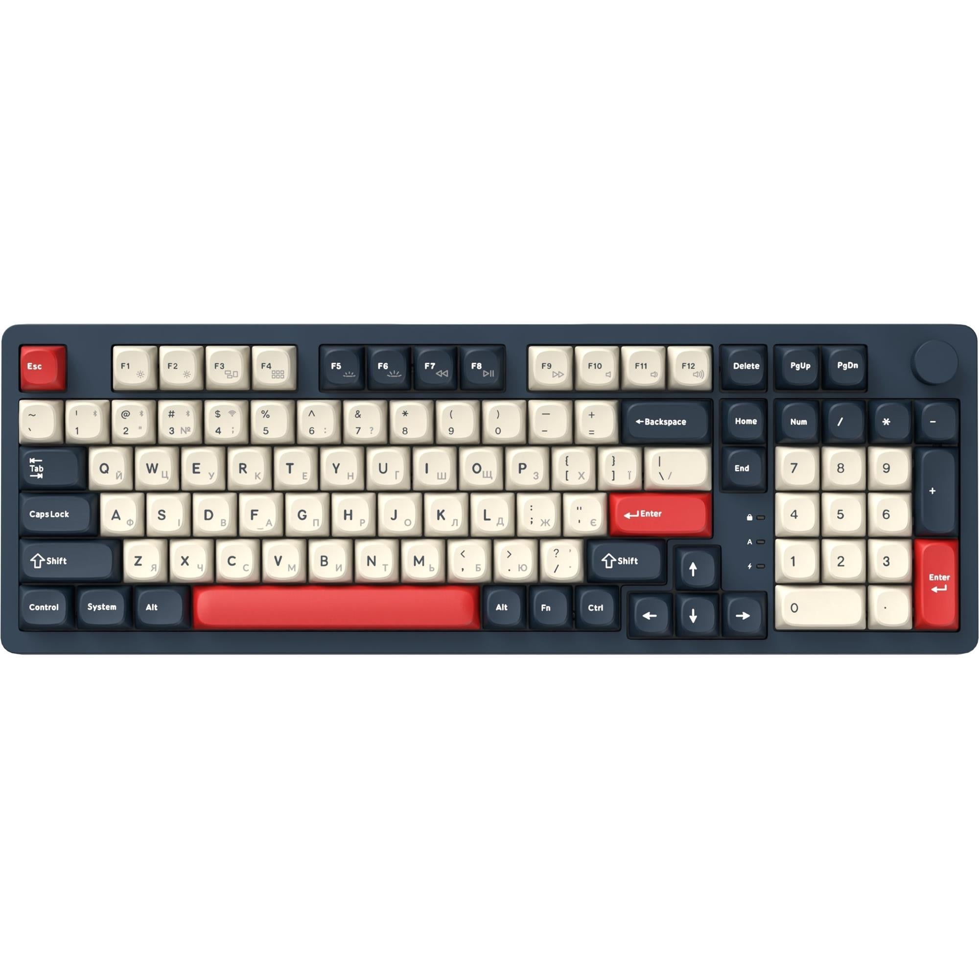 Клавиатура беспроводная механическая GamePro Asgard Drakkar 96 клавиш Keychron Super Red RGB ENG/UKR Blue (MK305BL)