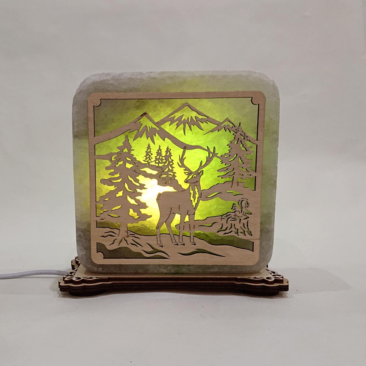 Соляной светильник Олень (k-0014-g)