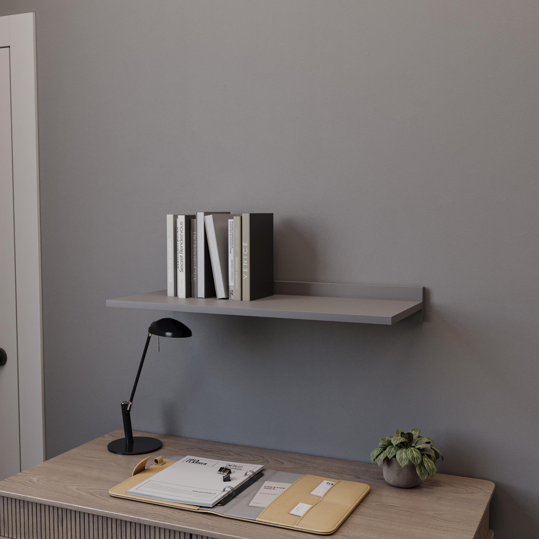 Полка навесная для офиса/детской 664х80х280 мм Серый (PN-66) - фото 1