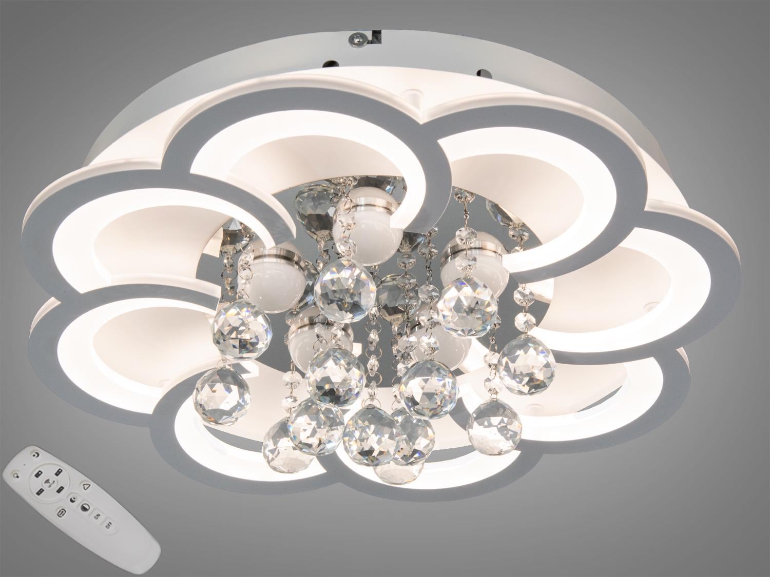 Люстра потолочная LED- Diasha/пульт/димер 82Вт Белый (2529WH dimmer)