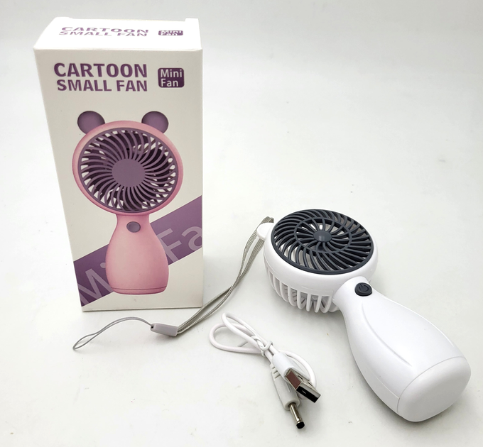 Вентилятор ручний акумуляторний Handy Mini Fan JX-998 з ручкою d 6 см Білий (ML-04462-2) - фото 5
