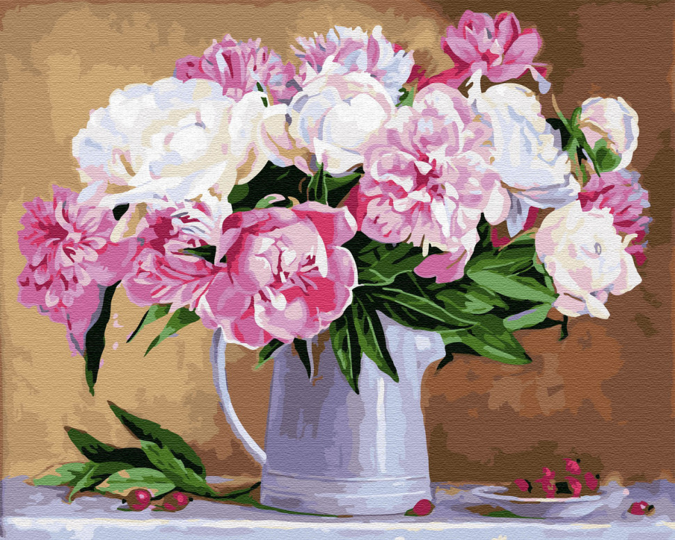 Картина по номерам Brushme Натюрморт из пионов (GX29775)