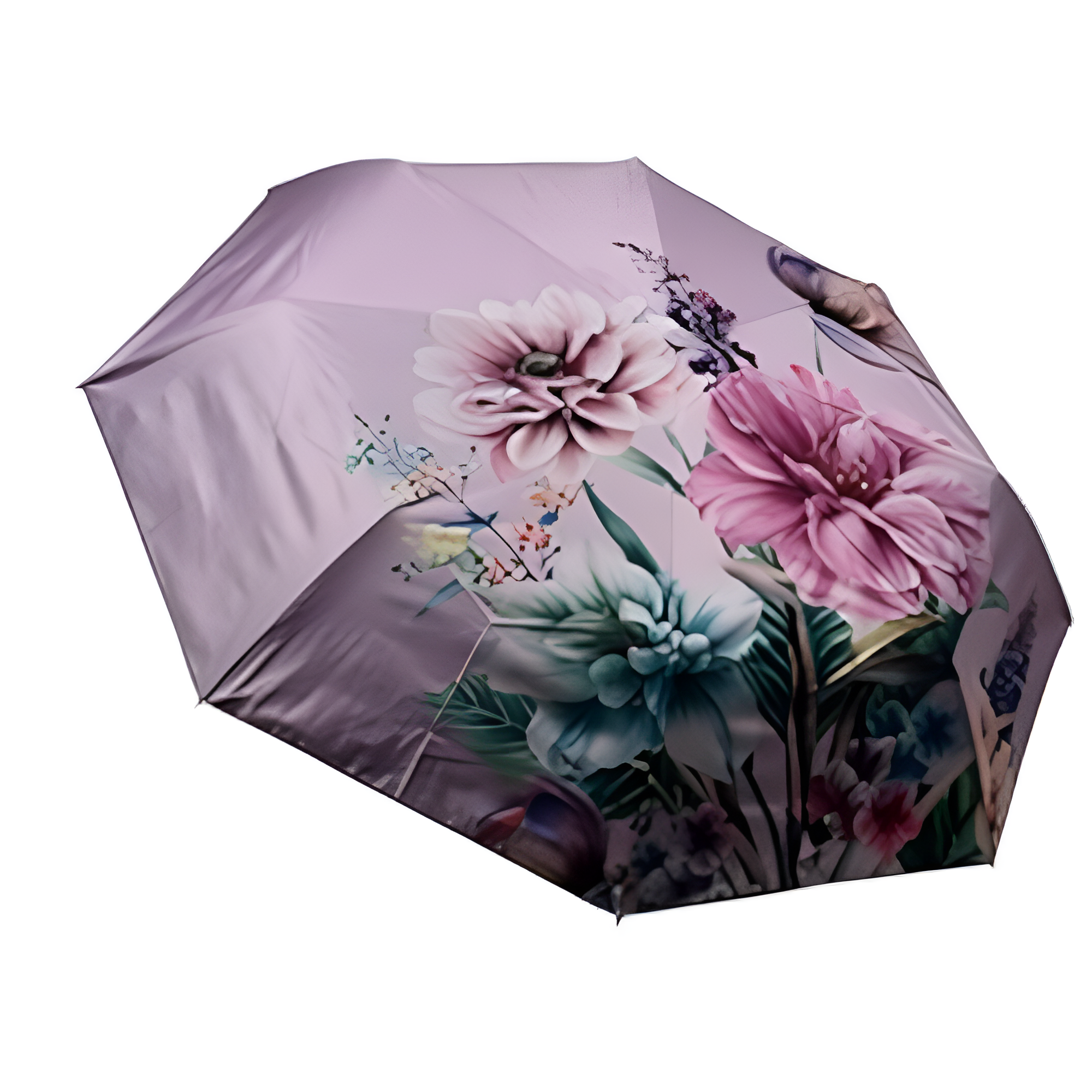 Парасолька Stenson R95178 автоматичний чохол ПВХ малюнок кольорів 110 см Сіро-ліловий (617838)