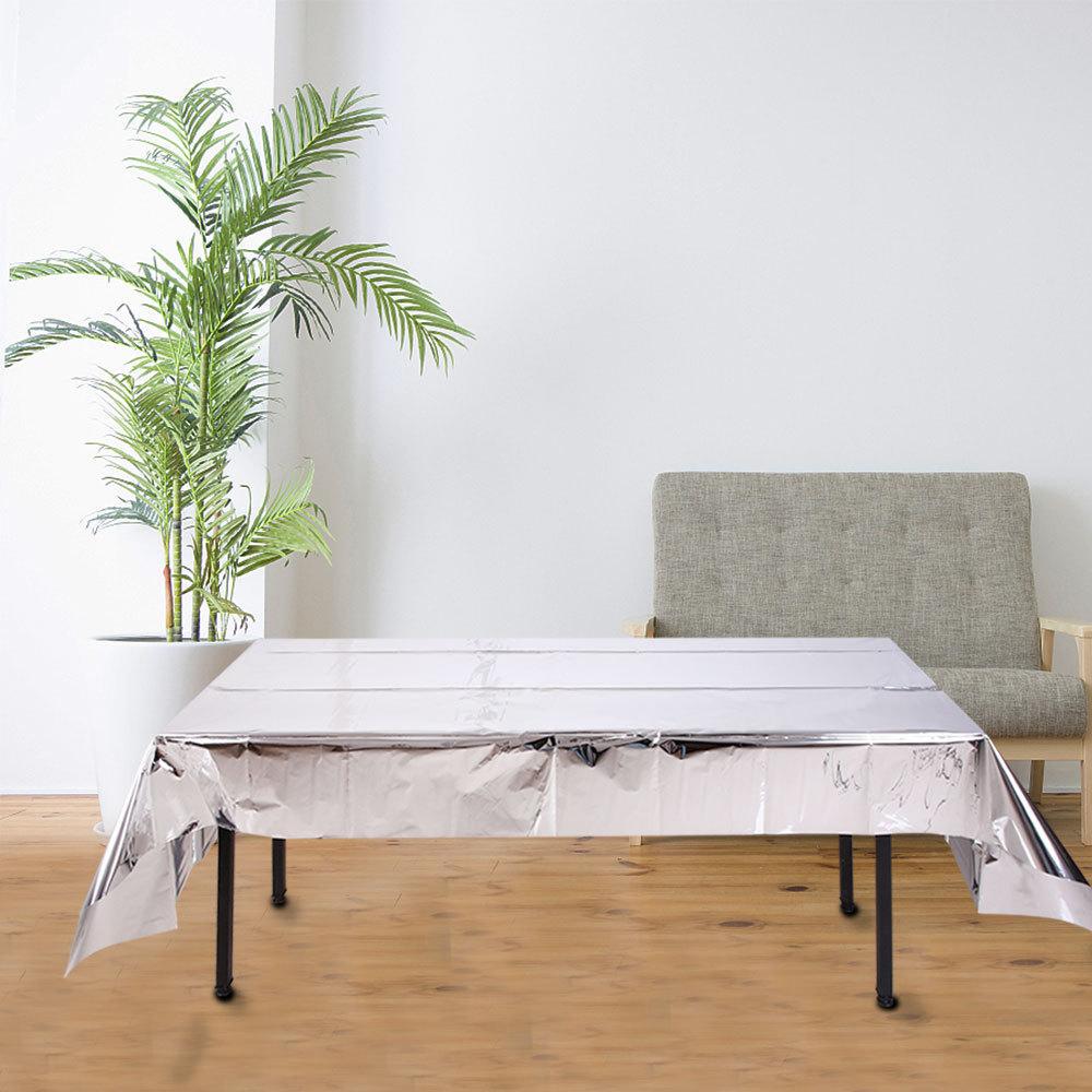 Скатерть клеенка из фольги 270x100 см Серебристый (35712) - фото 3 Скатерть клеенка из фольги 270x100 см Серебристый (35712) - фото 3