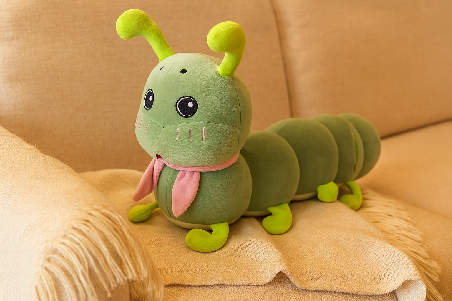 Игрушка-подушка с пледом Милая гусеница 3в1 Зеленый (MH-7227green) Игрушка-подушка с пледом Милая гусеница 3в1 Зеленый (MH-7227green)