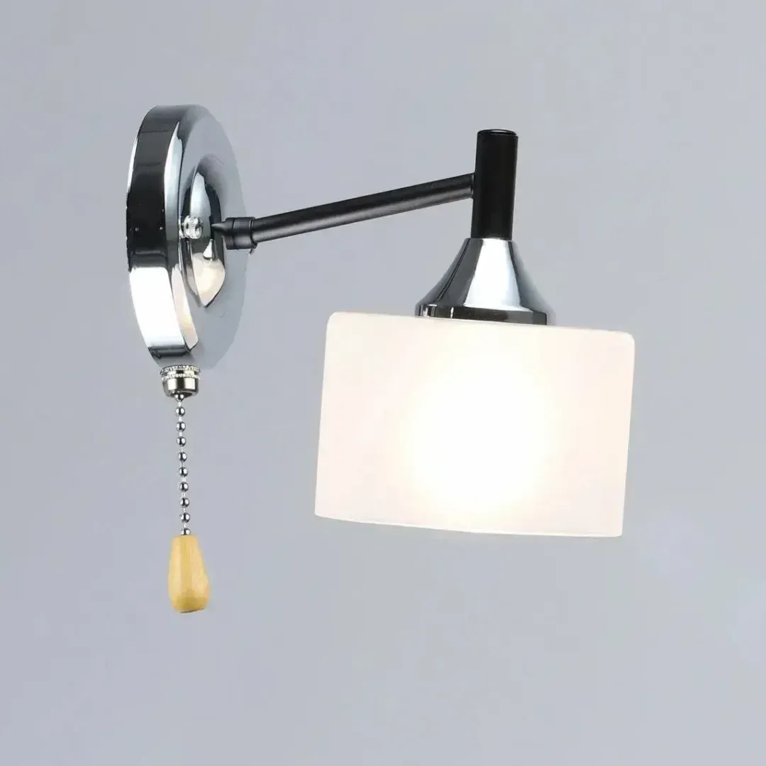 Бра настінне Valeso зі скляним плафоном Е27 IP20 A4412/1W Чорний/Хром (28687857)