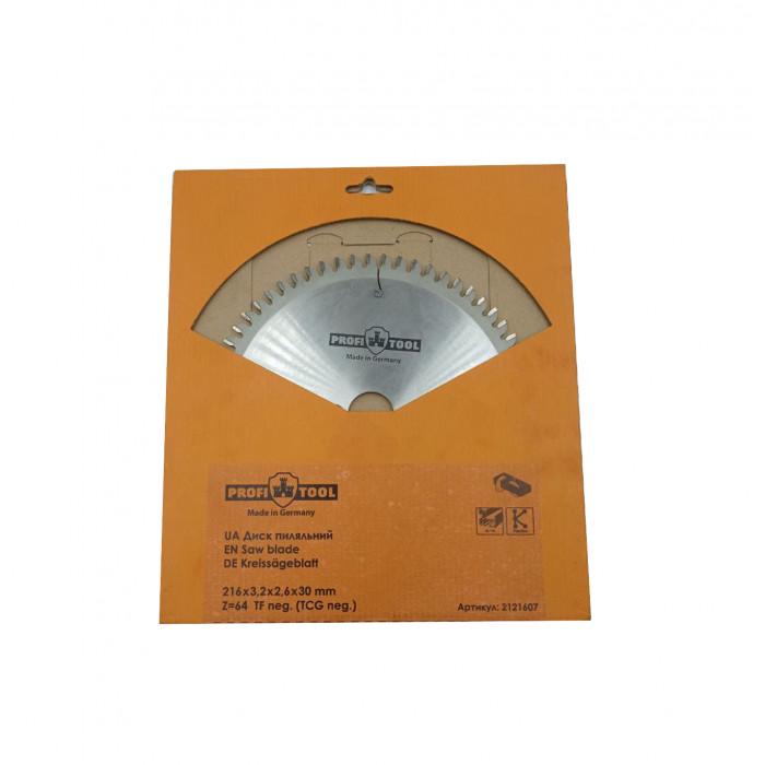 Диск пильный PROFITOOL Z=64 форма зубца Tfneg 216х3,2х2,6х30 мм 2121607 (11834) - фото 3