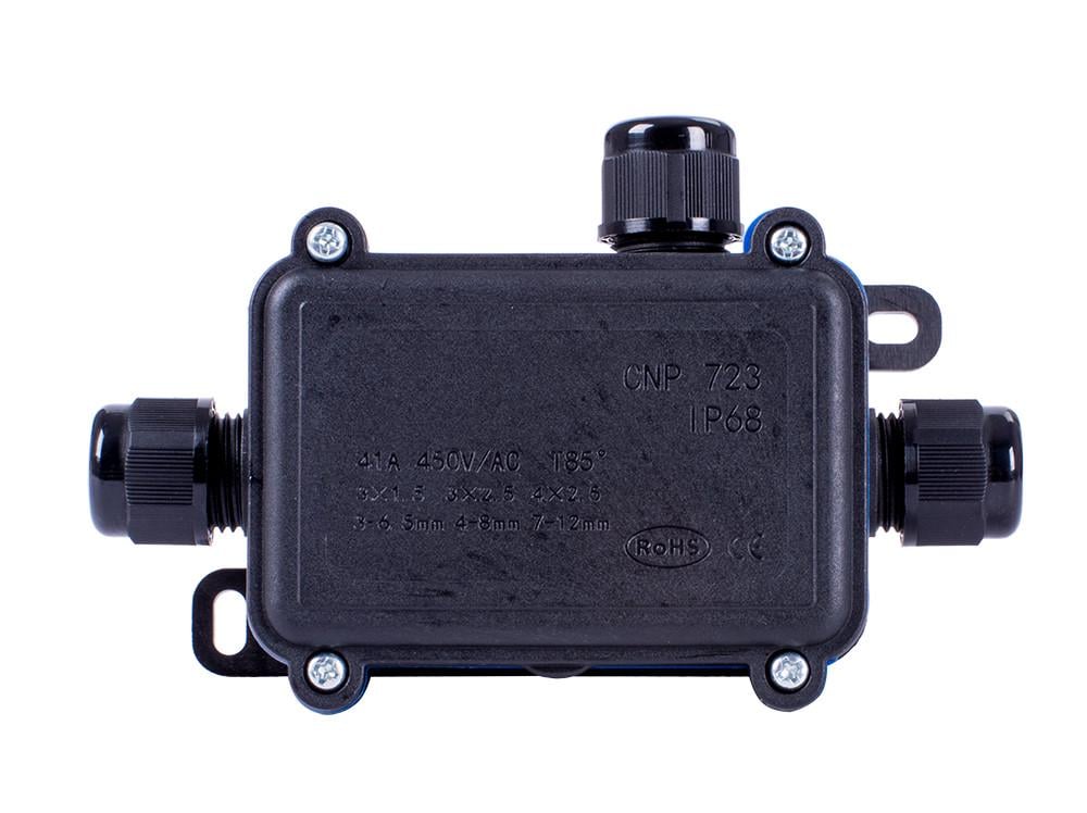 Розподільча коробка E.NEXT e.wdb.cnp723.3t зовнішня 133х81х42 мм 3 герметичні вводи з клемником 4x2,5 мм2 IP68 PA (s071001) - фото 2