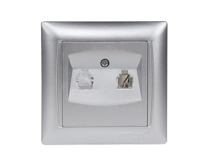 Розетка Luxel TF PRIMERA 3510 одинарная Серебряный (00000038712) Розетка Luxel TF PRIMERA 3510 одинарная Серебряный (00000038712)