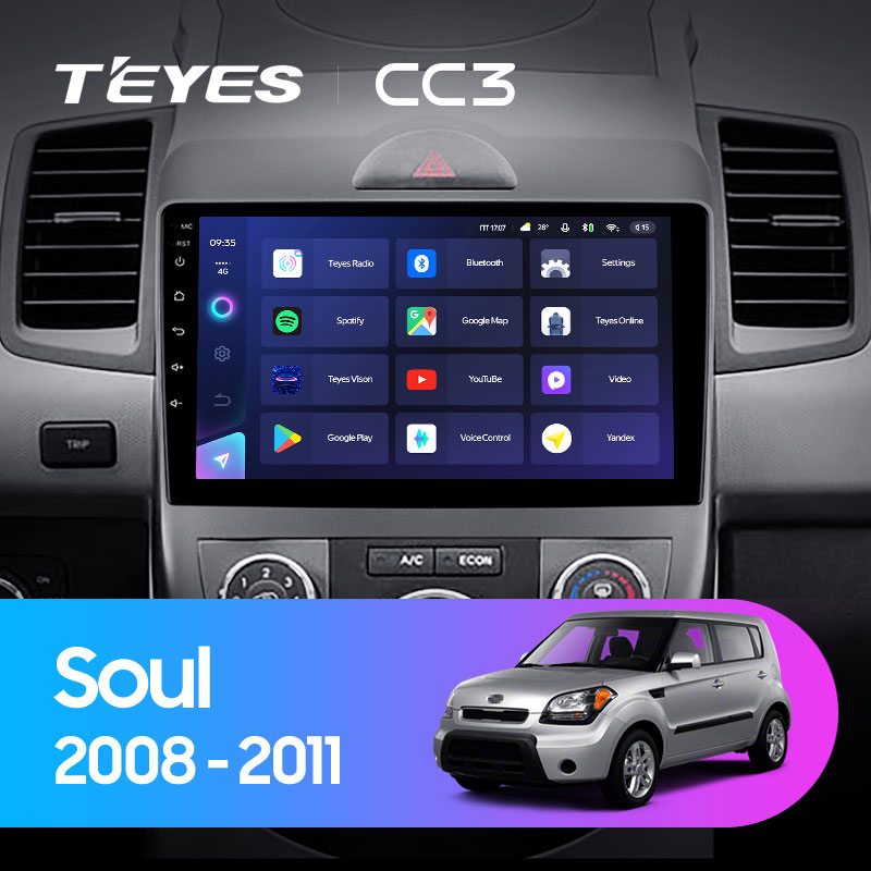 Автомагнитола штатная Teyes для Kia Soul 1 2008-2011 Android CC3 6+128G Wi-Fi/4G (1471131209) - фото 3