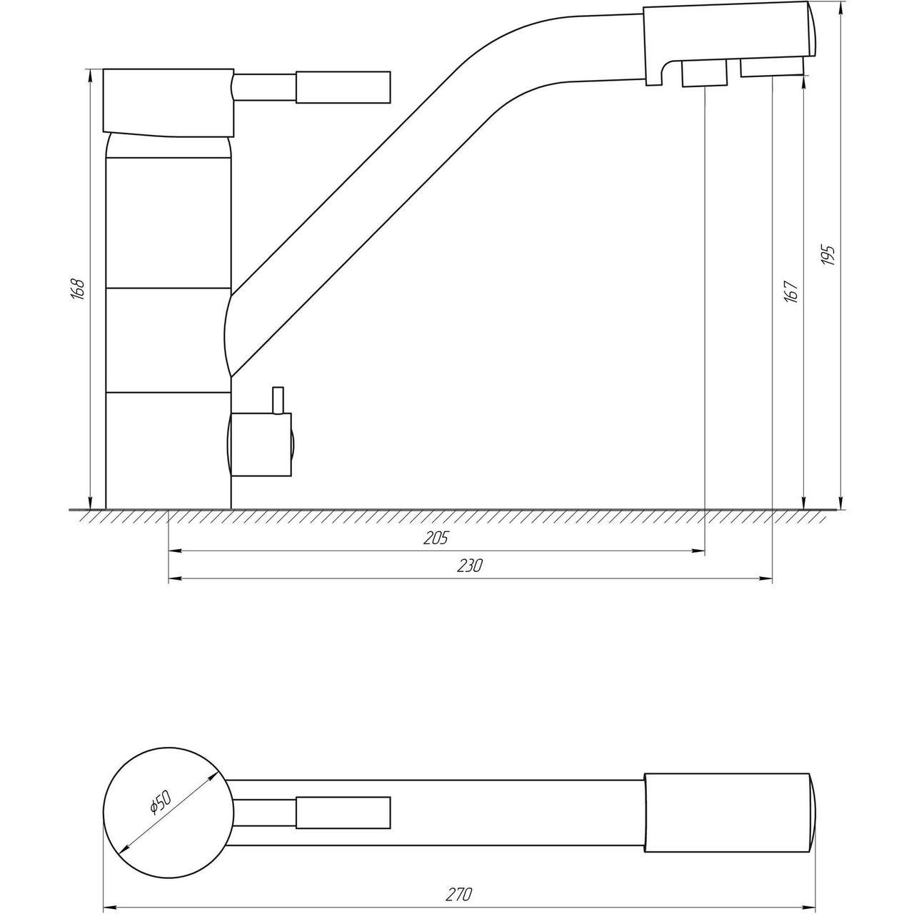 Змішувач для кухні Globus Lux LAZER GLLR-0555-10-B із підключенням фільтрованої води Чорний - фото 5