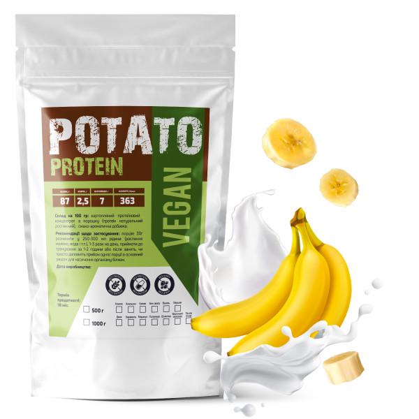 Протеин картофельный Vegan Банан 87% белка на 33 порции 1 кг (21-125-ptp-b1)