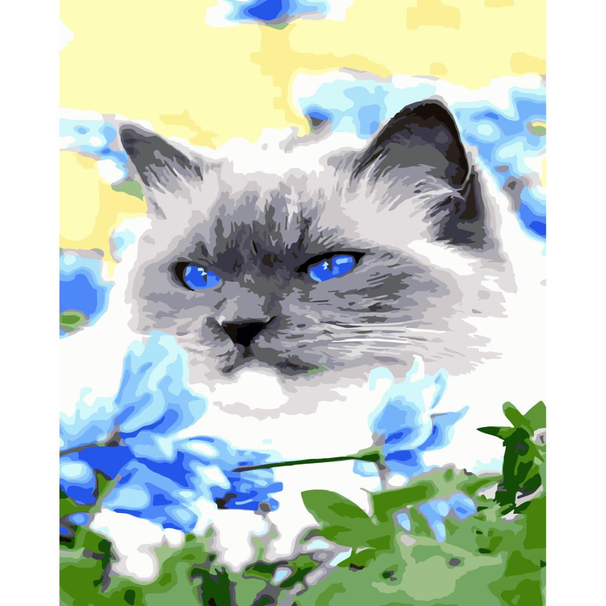 Картина по номерам Strateg Премиум Голубоглазое чудо 30x40 см (SS-6513)