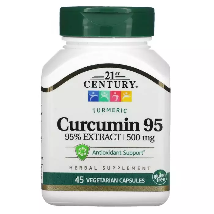 Куркумін 95 500 мг 21st Century Curcumin 95 45 вегетаріанських капсул (CEN22757)