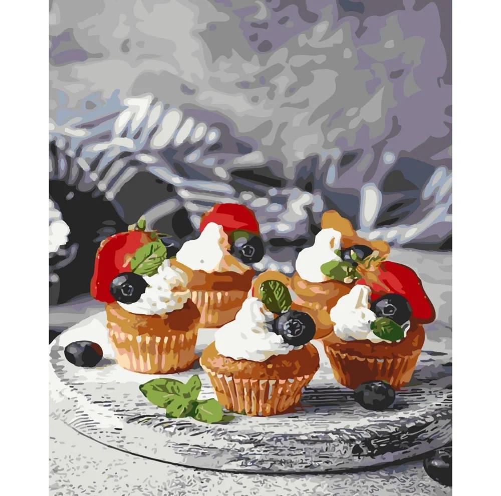 Картина по номерам Strateg Кексы с черникой 2 40x50 см (SY6167)