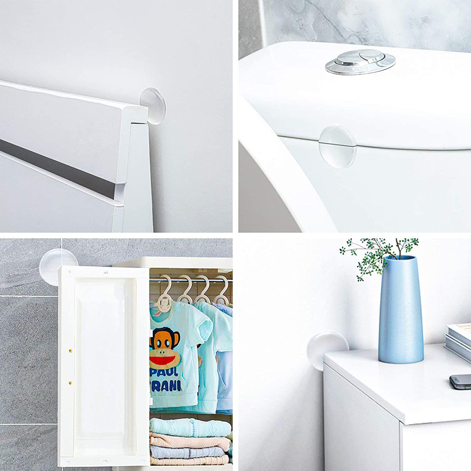 Стопор дверной силиконовый настенный круглый 6 шт. Прозрачный (79_1_1_1С) - фото 5