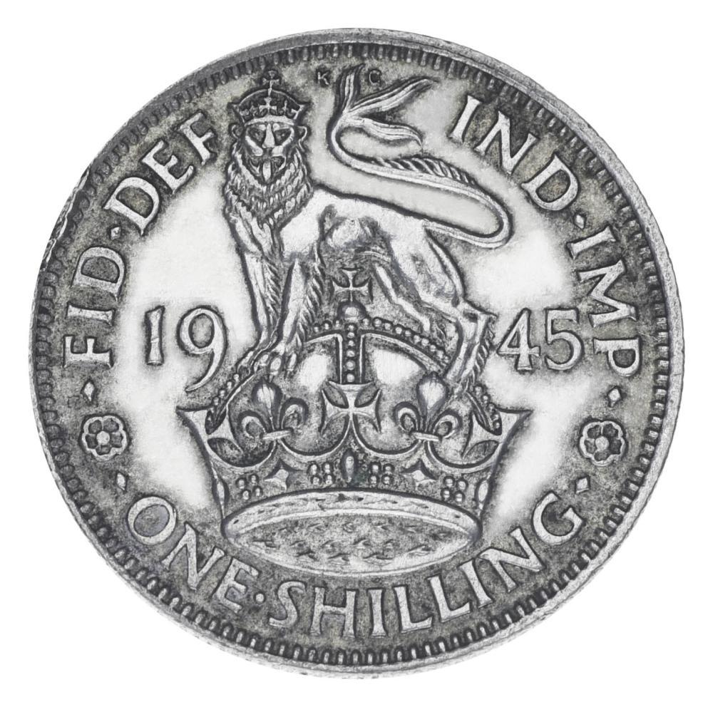 Коллекционная монета Великобритания 1 шиллинг 1945 F-VF Ag 500 5,66 г (М19875)