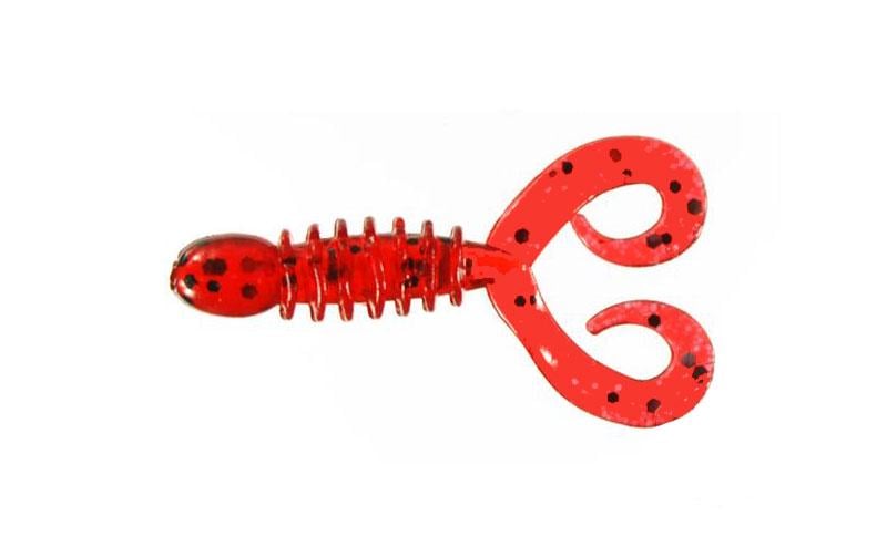 Силиконовый твистер Fox Sparus №027B для микроджига съедобный 4 см 20 шт. Red bloodworm (5510)