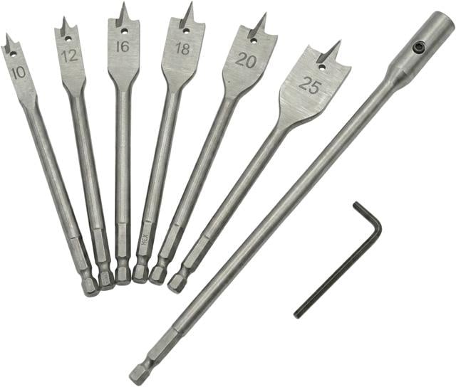 Набор перьевых сверл по древесине Intertool 6 шт. HEX и удлинитель 300 мм (SD-0207)