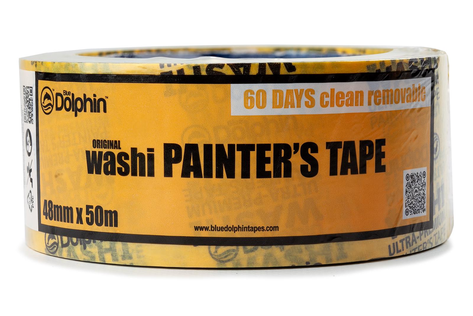 Лента-скотч малярная Blue Dolphin Washi XF7 рисовая бумага 48 мм 50 м 5 шт. (300-1-04_5) - фото 2 Лента-скотч малярная Blue Dolphin Washi XF7 рисовая бумага 48 мм 50 м 5 шт. (300-1-04_5) - фото 2