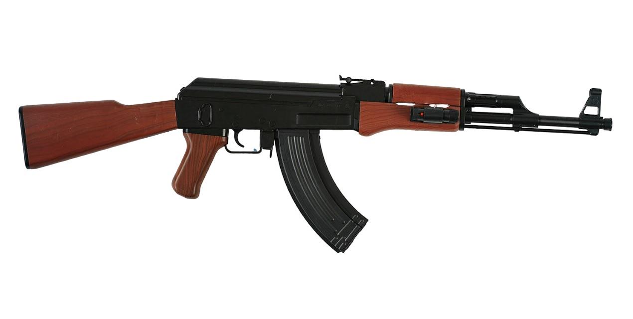 Автомат на пульках АК-47 лазерний приціл стріляє пульками 6 мм Black (127719)