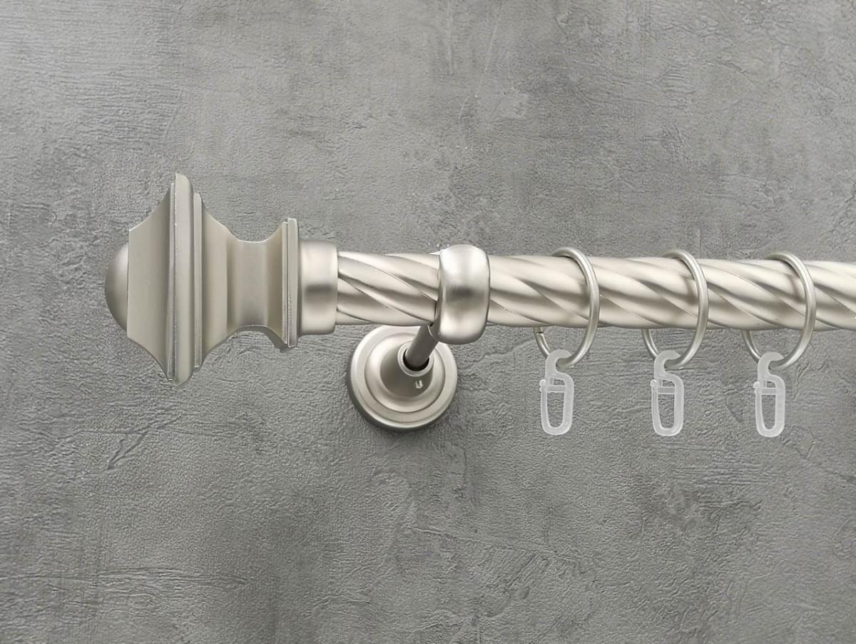 Карниз Quadrum Борджеза витая штанга одинарный открытый 25 мм 240 см Сатин (264773911)