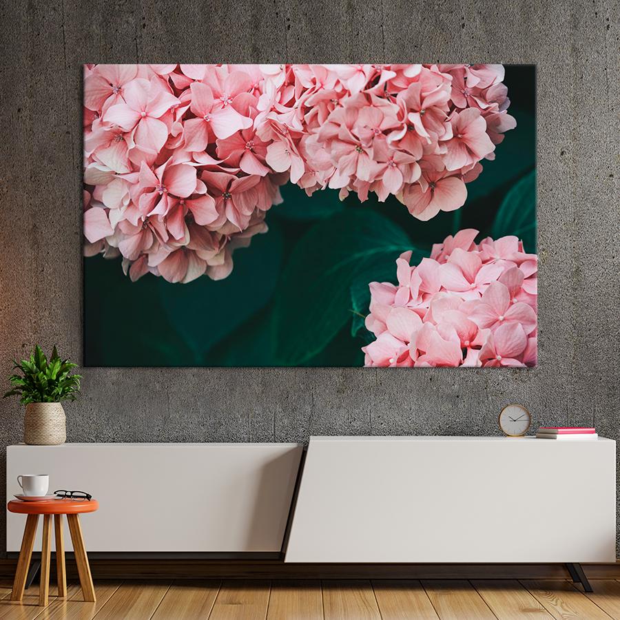 Картина цветы и растения Розовая гортензия 51x34 см (A1018-1)