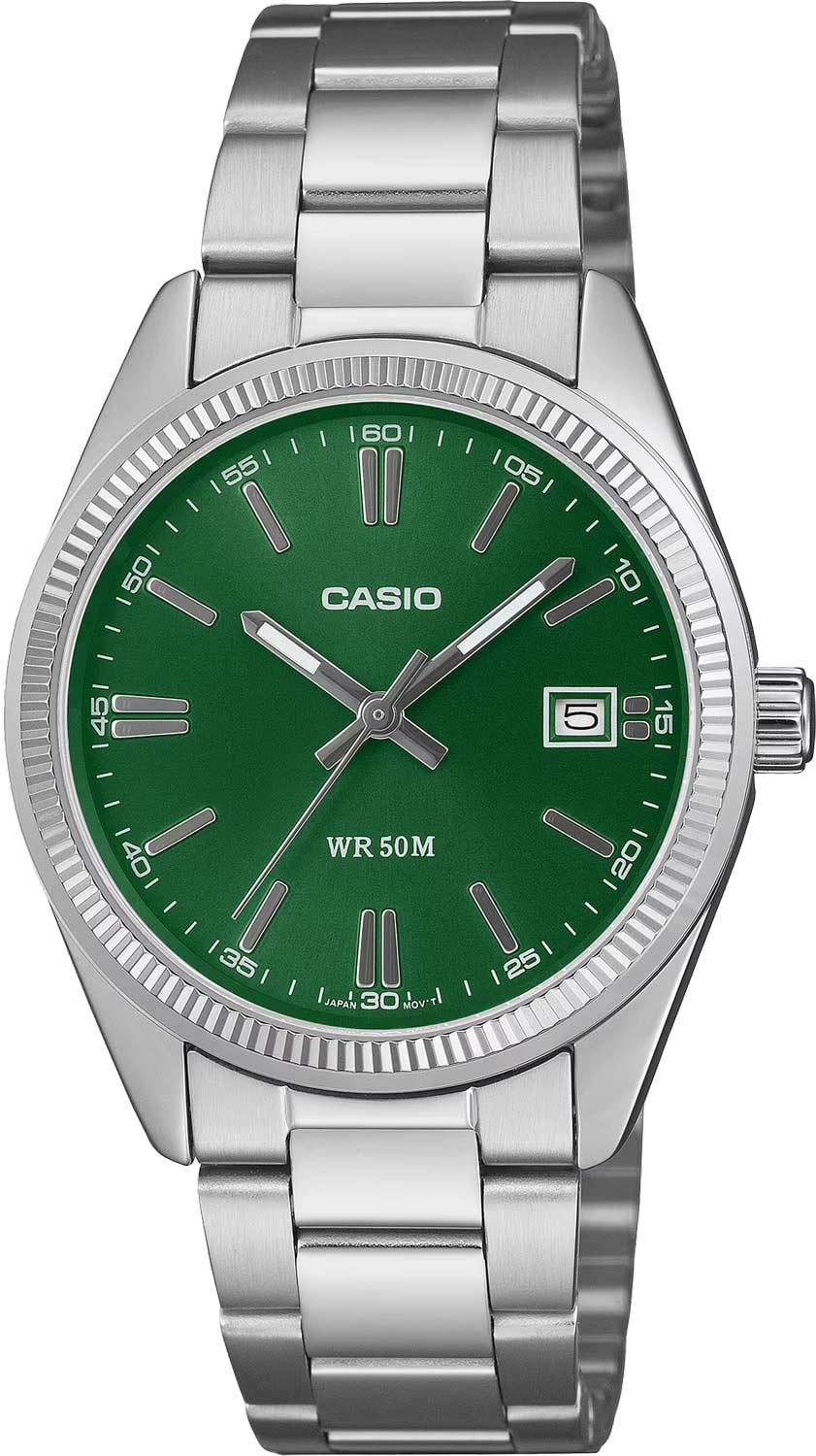 Часы мужские Casio UTP-1302PD-3A1 минеральное стекло зеленый циферблат Часы мужские Casio UTP-1302PD-3A1 минеральное стекло зеленый циферблат