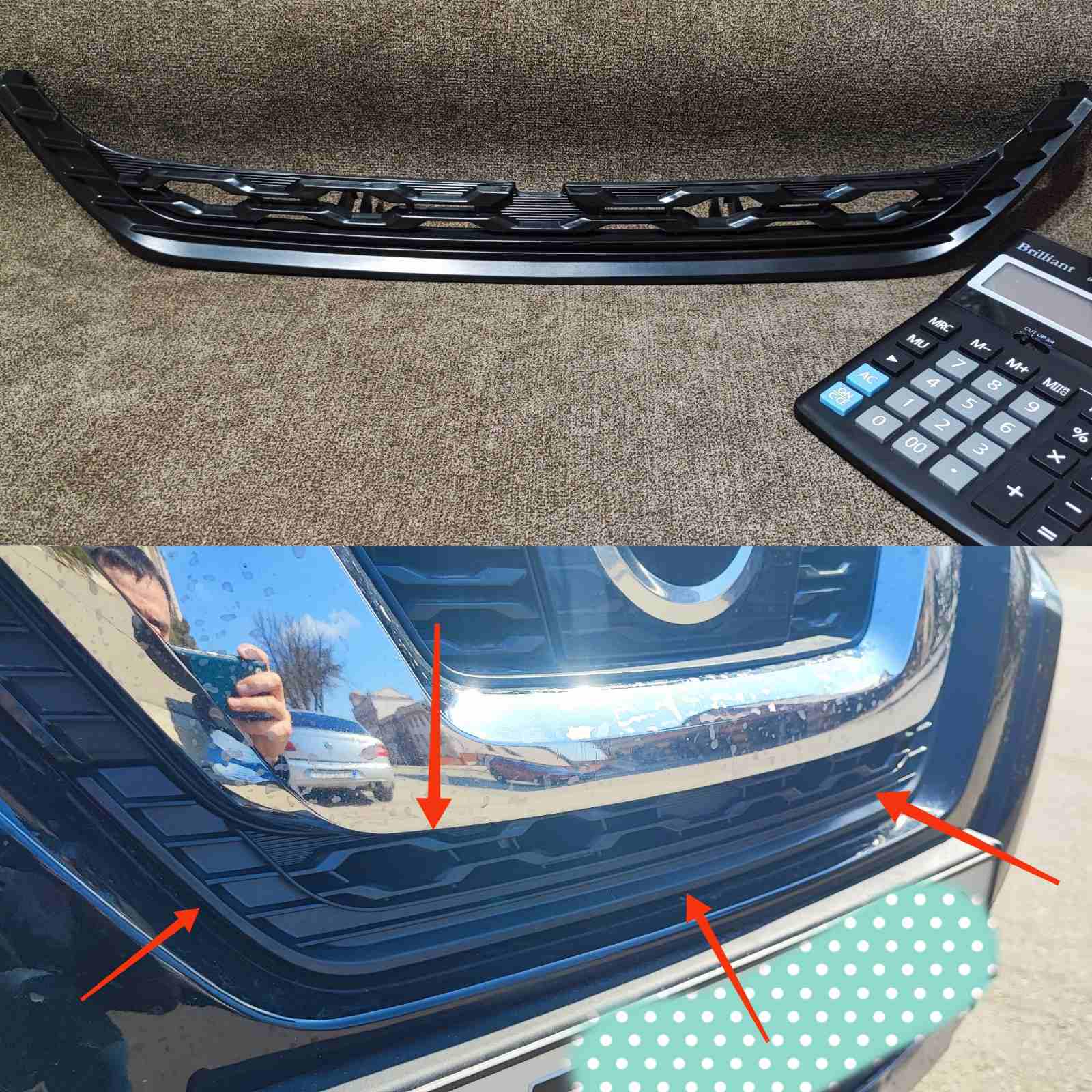 Решітка в бампер Nissan Xtrail T32 2016-2021 (27476032) - фото 13 Решітка в бампер Nissan Xtrail T32 2016-2021 (27476032) - фото 13