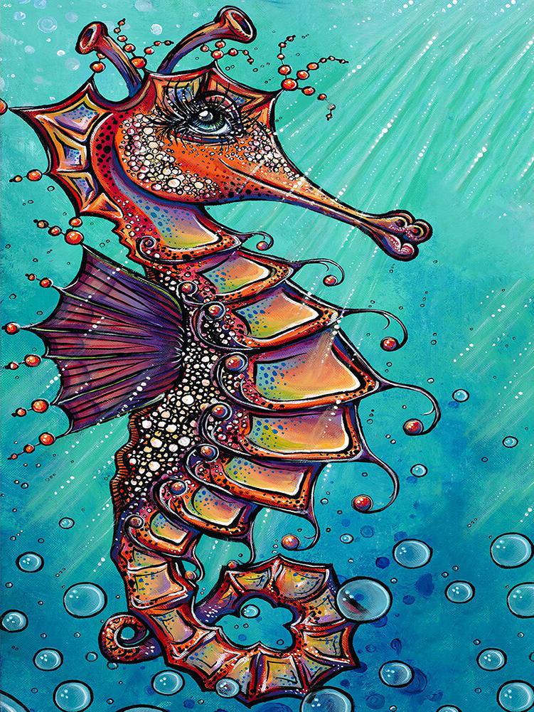 Алмазная мозаика Морской конек DIY-9842 полная выкладка 30x40 см (26935)