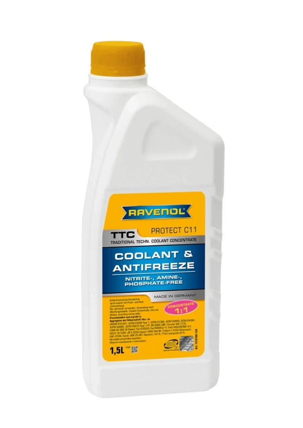 Антифриз концентрат Ravenol TTC C11/G11 1,5 л Желто-зеленый (1410100-150)