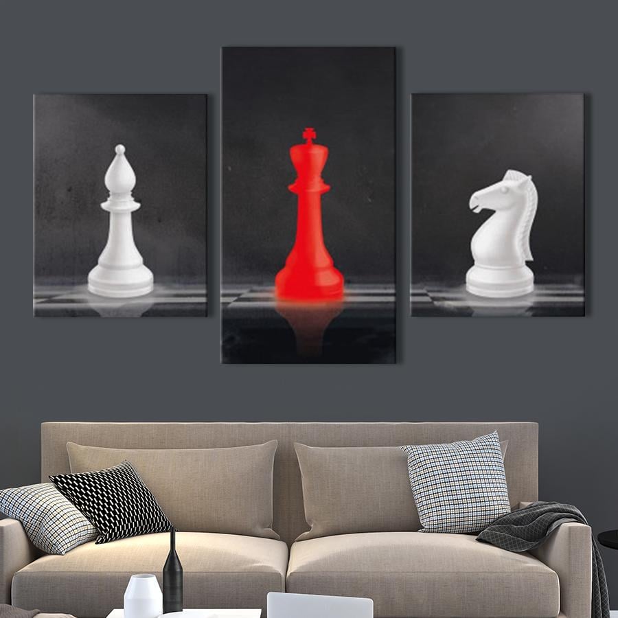 Модульная картина из 3 частей Шахматные фигуры 141x90 см (MK322026)