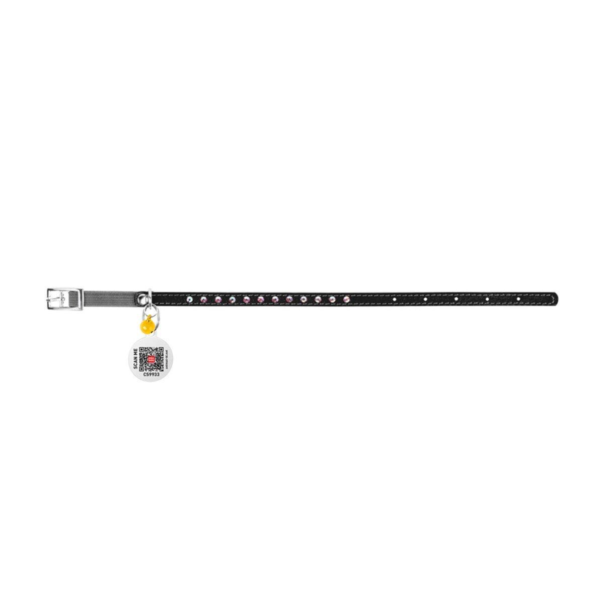 Нашийник для котів Waudog Glamour з резинкою/клейовими стразами 9 мм/22-30 см Чорний (32541 Col) Нашийник для котів Waudog Glamour з резинкою/клейовими стразами 9 мм/22-30 см Чорний (32541 Col)