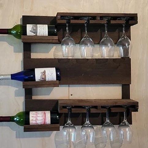 Полка для вина настенная из дерева Кавазо Робуста (ПНК-024536)