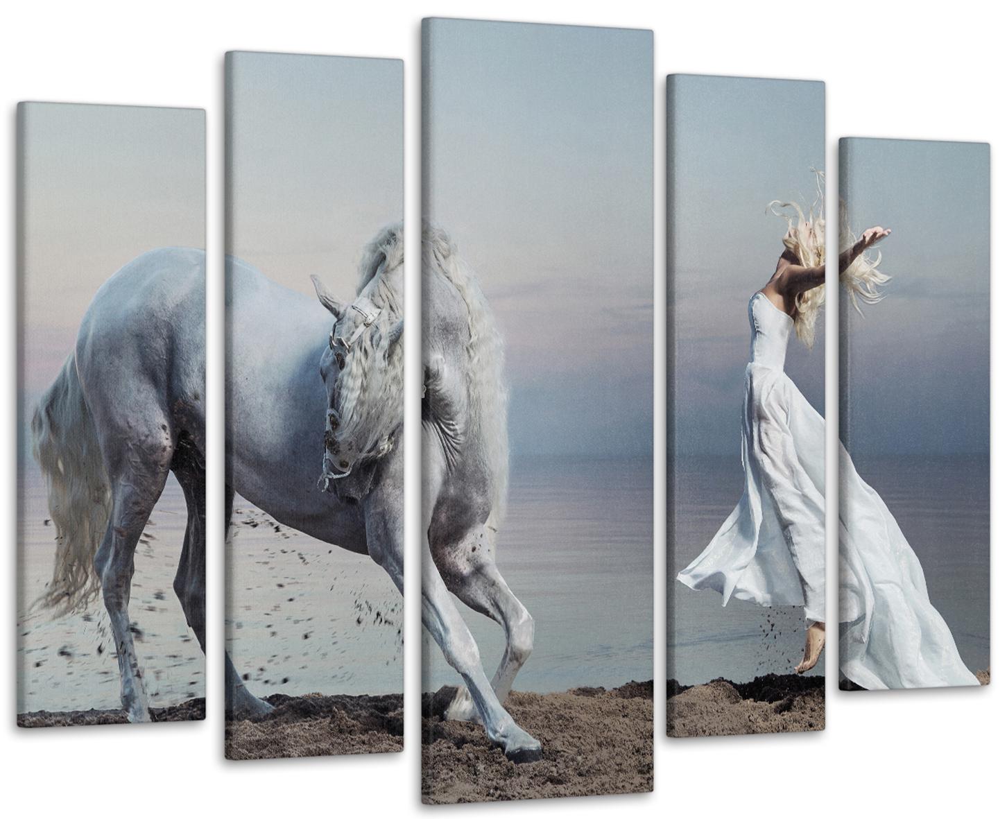 Картина модульная Лошадь и Девушка 110х160 см (Art-297_5)