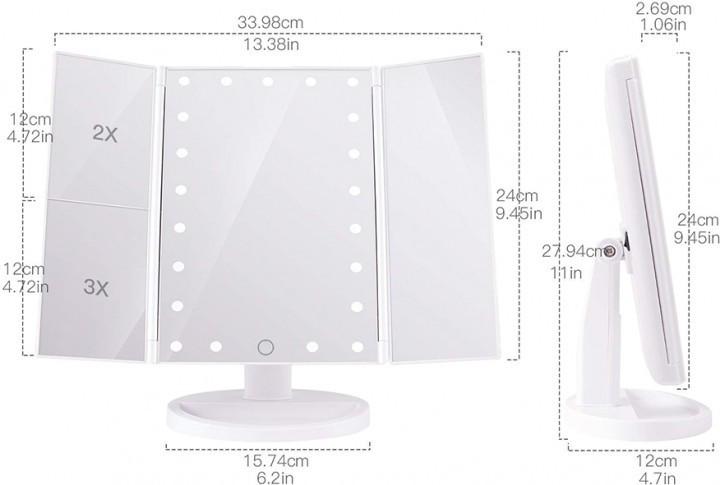 Квадратне сенсорне дзеркало для макіяжу Large Led Mirror велике з підсвічуванням Білий - фото 5